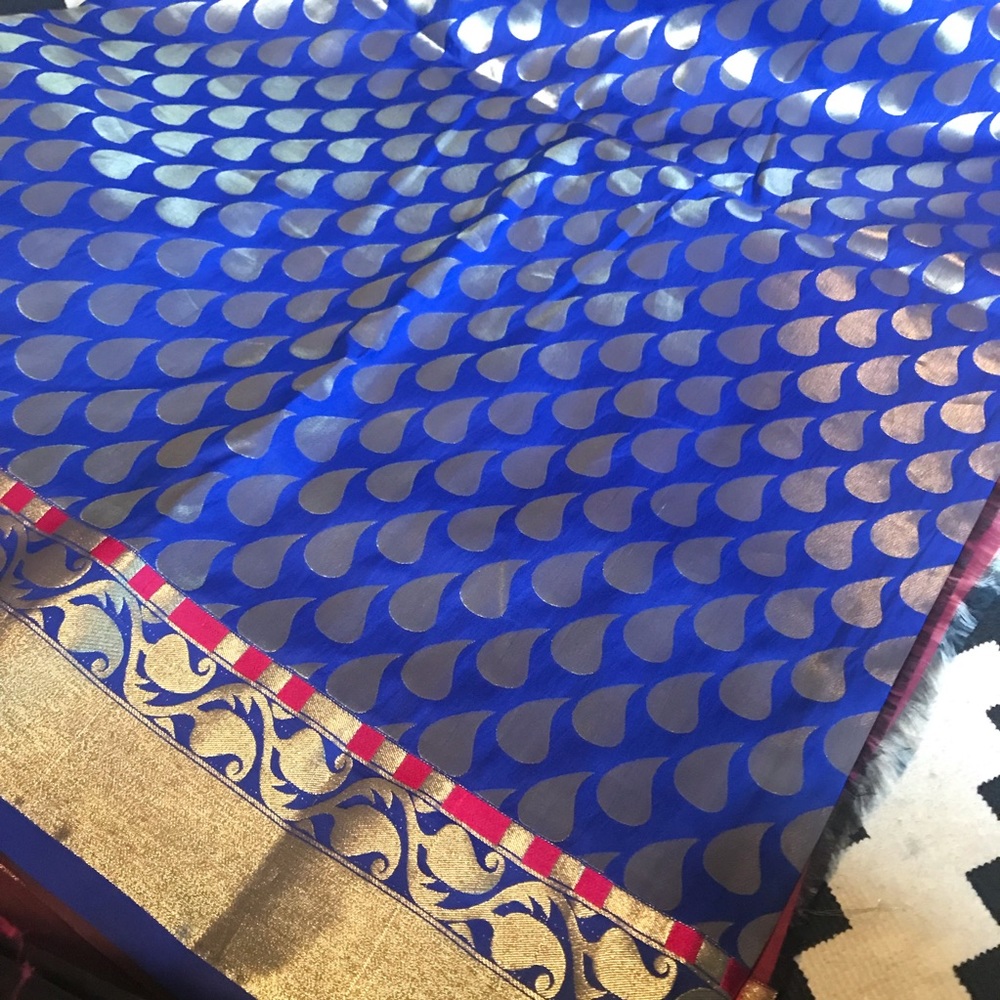 Blue and purple Saree
